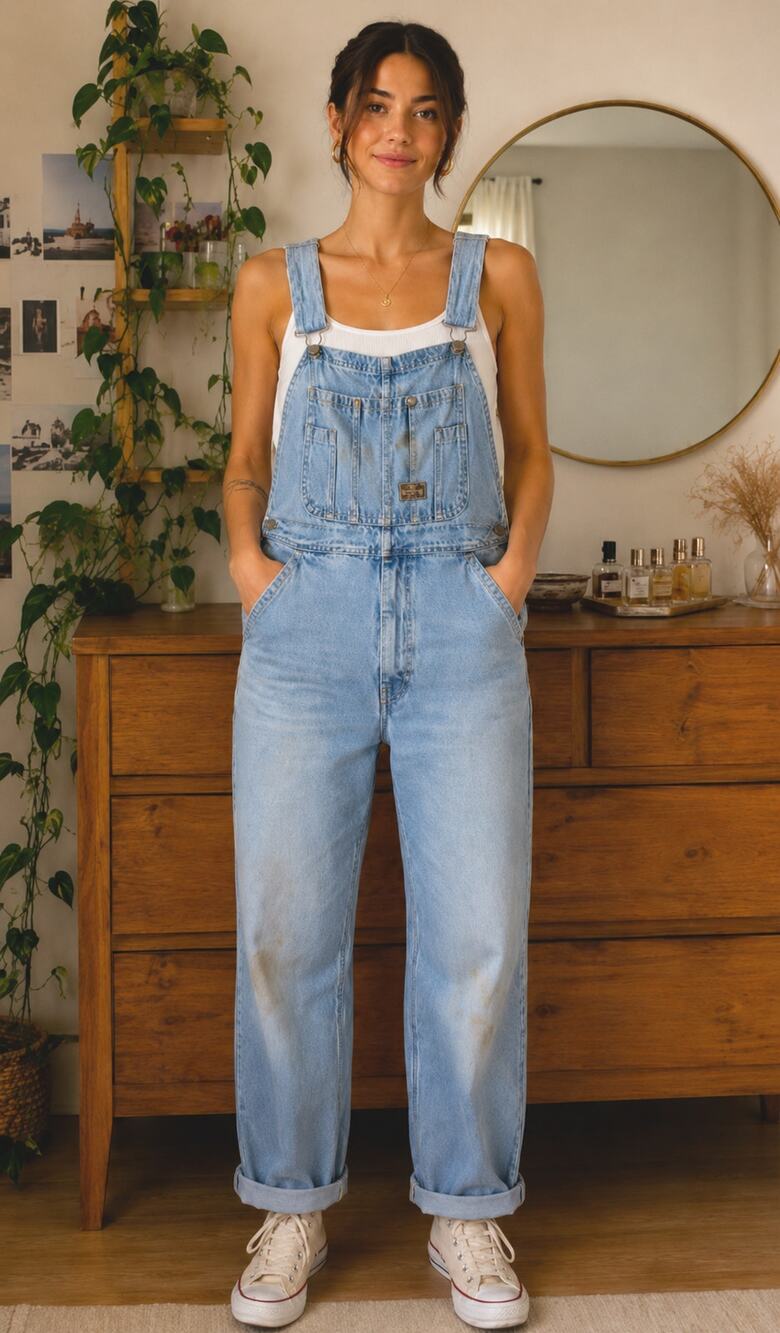 Big Smith Distressed Denim Bib Overalls 38x30